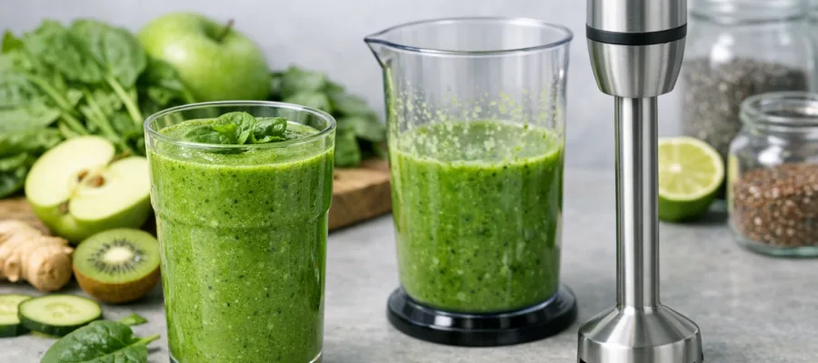 Gruener Smoothie mit Stabmixer