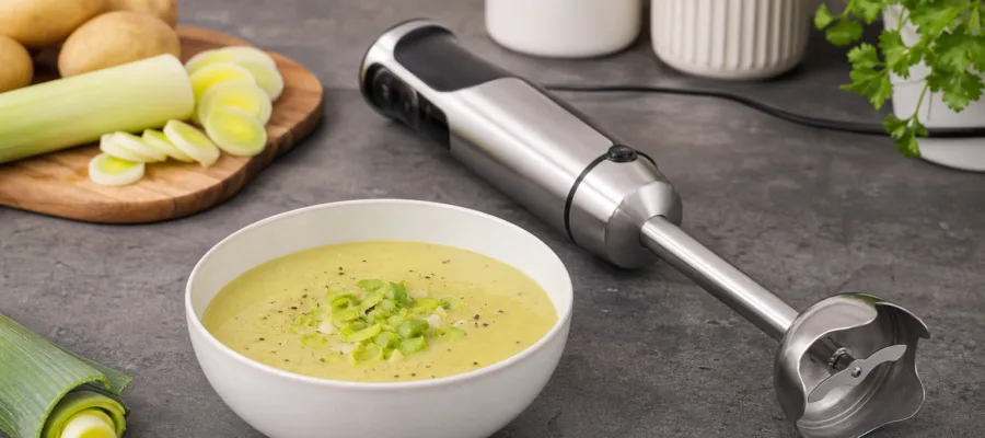 Kartoffel-Lauch-Suppe mit Stabmixer