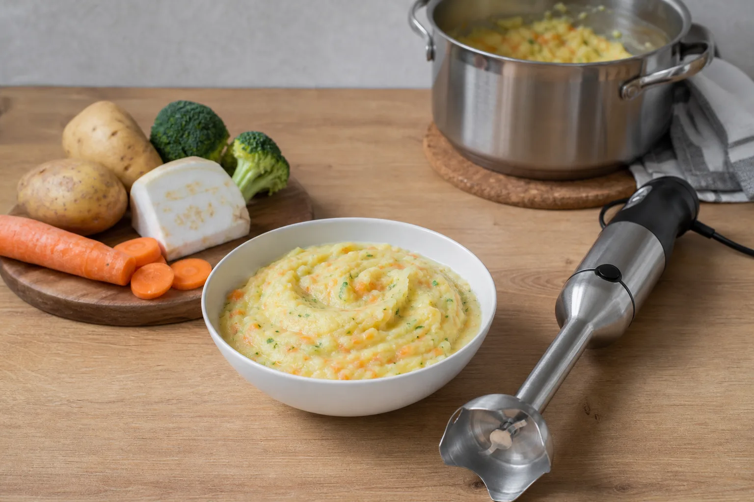 Gemuese-Kartoffel-Brei mit Stabmixer